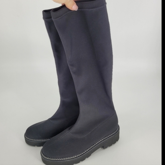 New Paul Green long classy stretchy round toe black boots size UK 4   US 6.5 - Picture 3 of 11